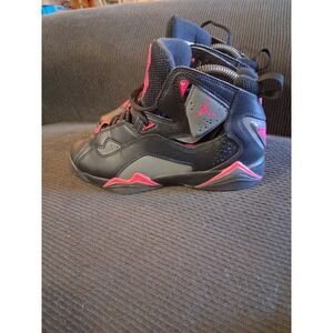 Nike Air Jordan True Flight 342774-009 Black Pink Gray Shoes Girls Size 4Y